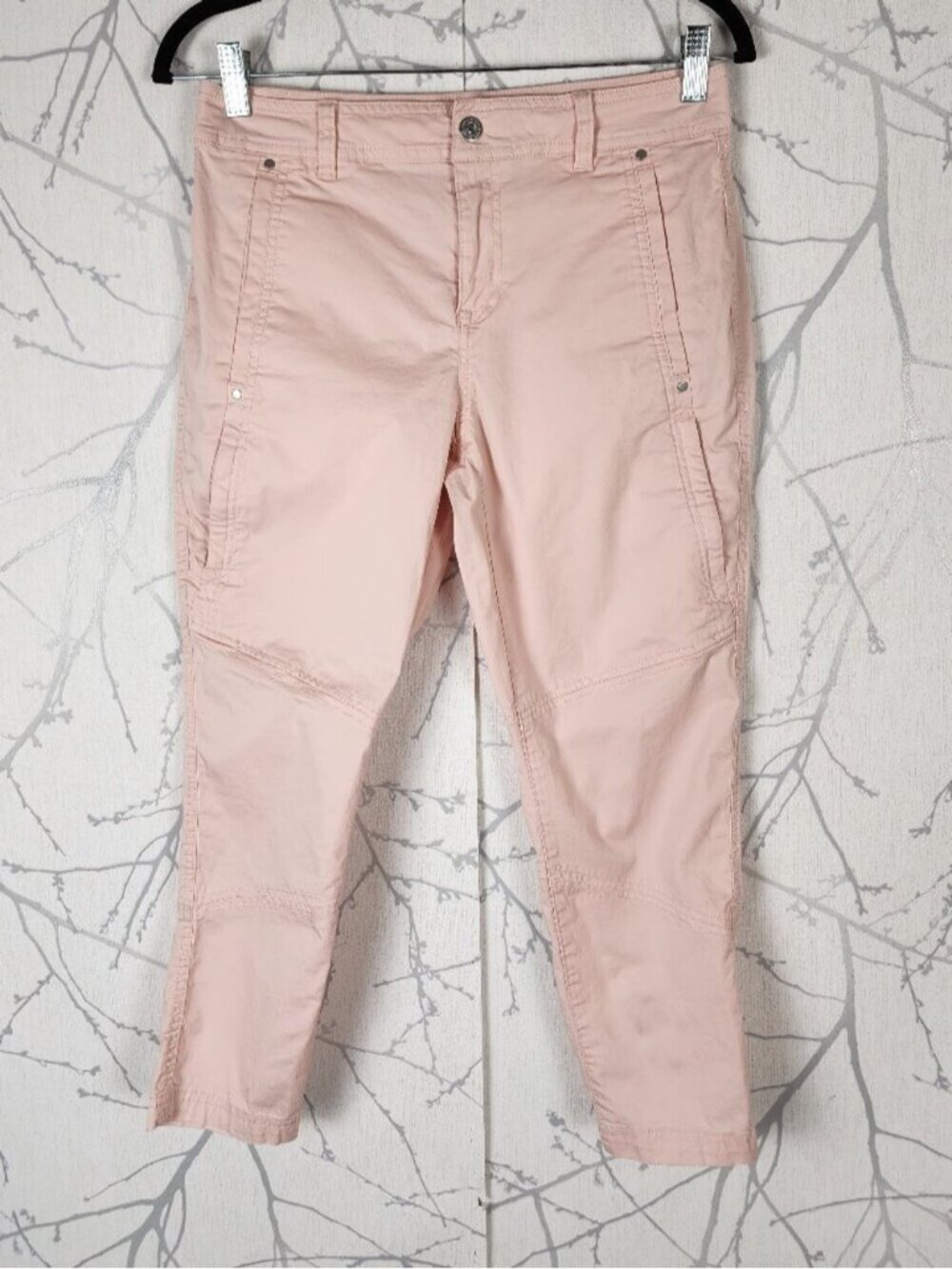 Eddie Bauer Baby Pink Cotton Stretch Mid Rise Capri
